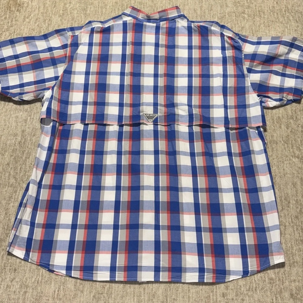 XL Columbia PFG Shirt Red white and Blue Memorial Day 4th of July Super Bonehead - Picture 4 of 6